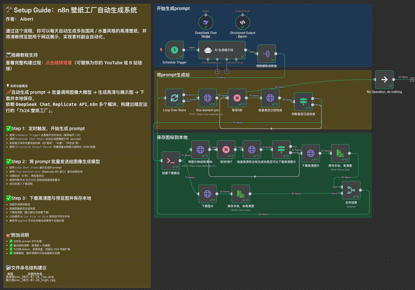 Cover Image for n8n 自动化壁纸生成工作流